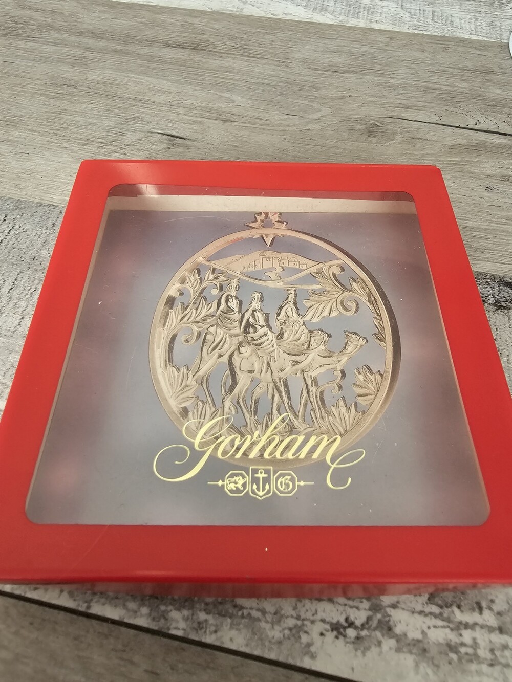 BOXED Gorham Christmas Ornament Magi/3 Three Wise Men Silver Plate Nativity 277a